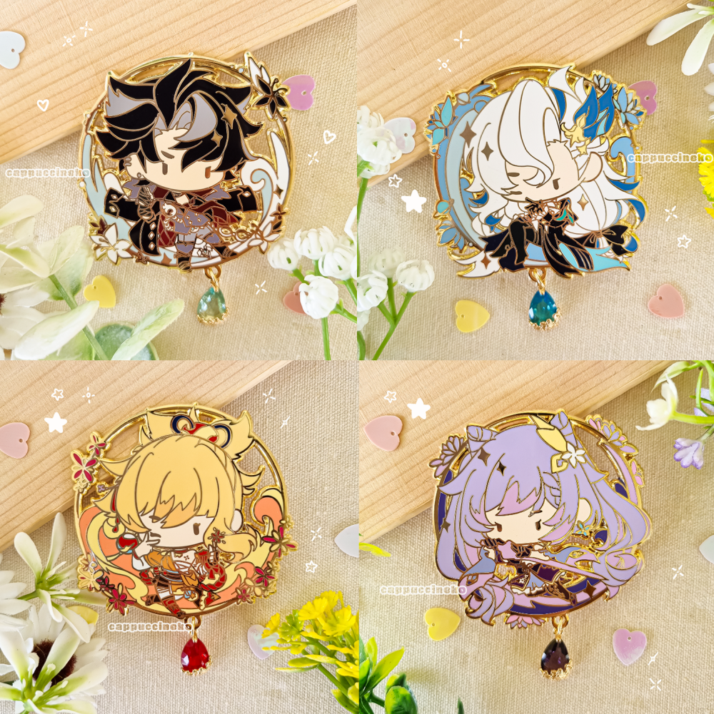 Genshin Impact Enamel Pin (Wrio, Neuvi, Yoimiya, Keqing)