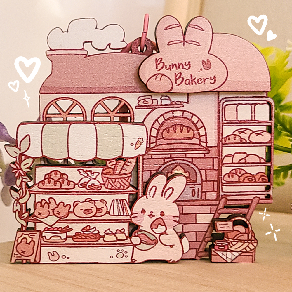 Original Layered Wooden Charm - Animal RPG Town