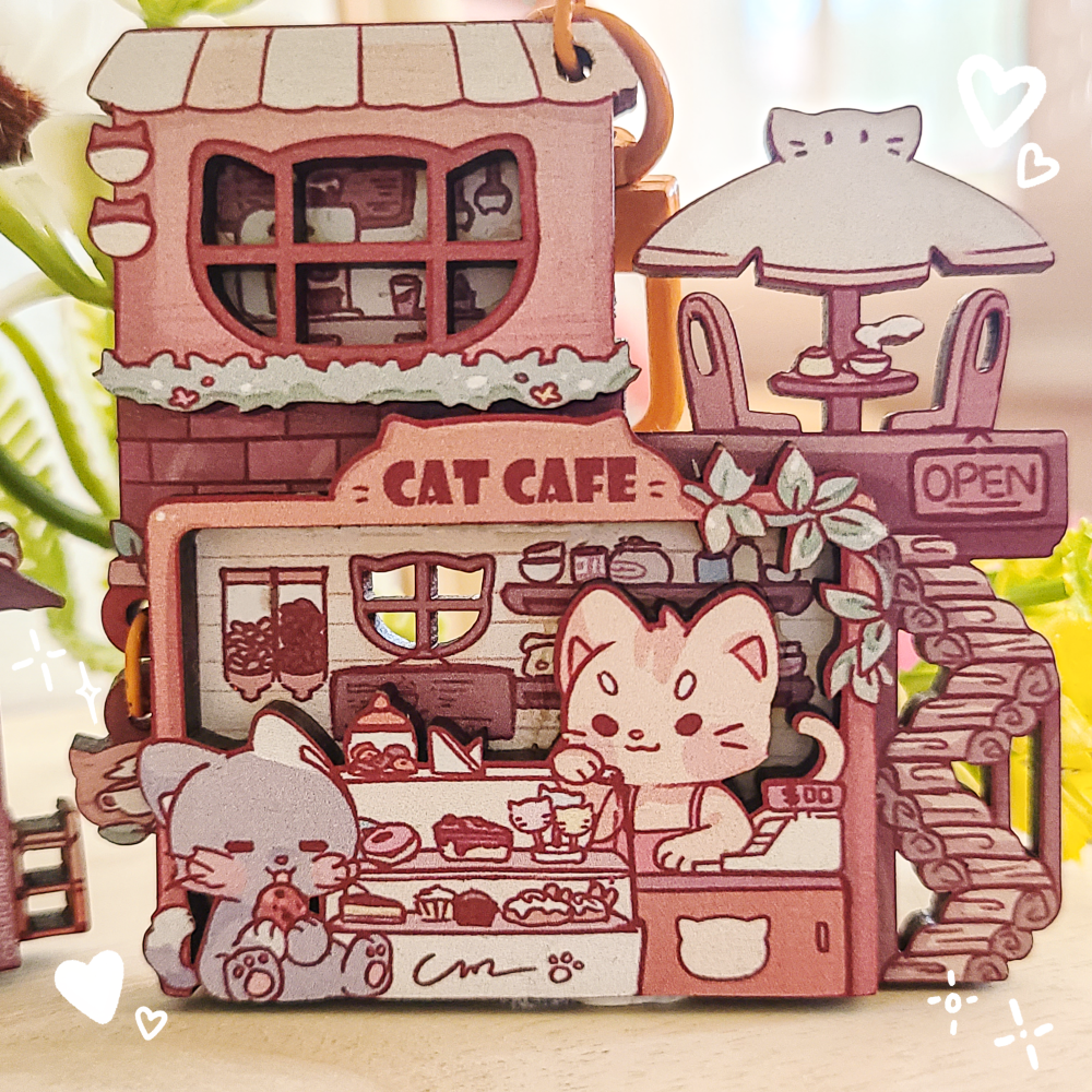 Original Layered Wooden Charm - Animal RPG Town