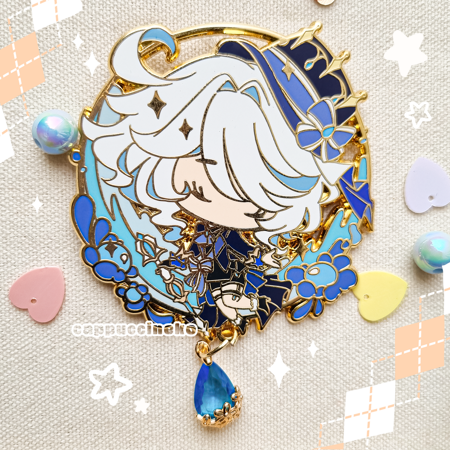 Genshin Impact Enamel Pin (Furina, Lyney, Lynette, Arlecchino)
