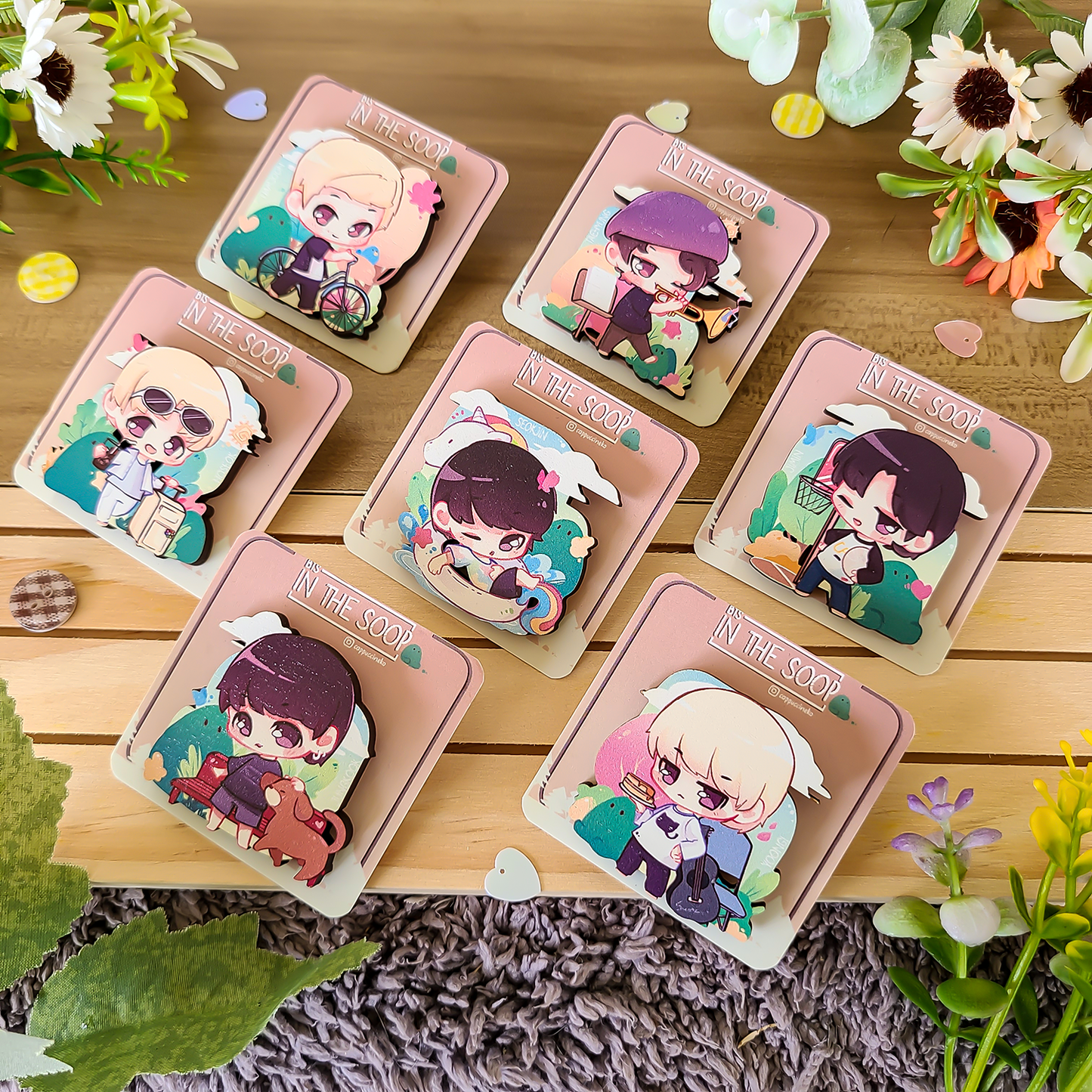BTS In The Soop - Wooden Pins and Stickers