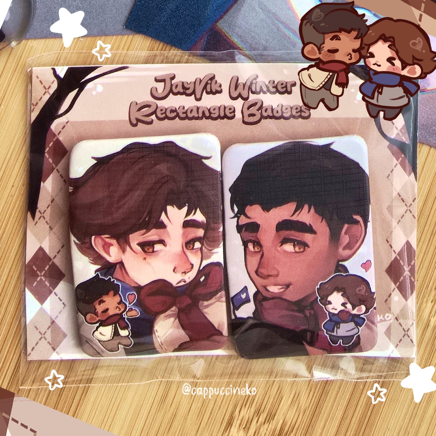 Jayvik - Rectangular Button Badges