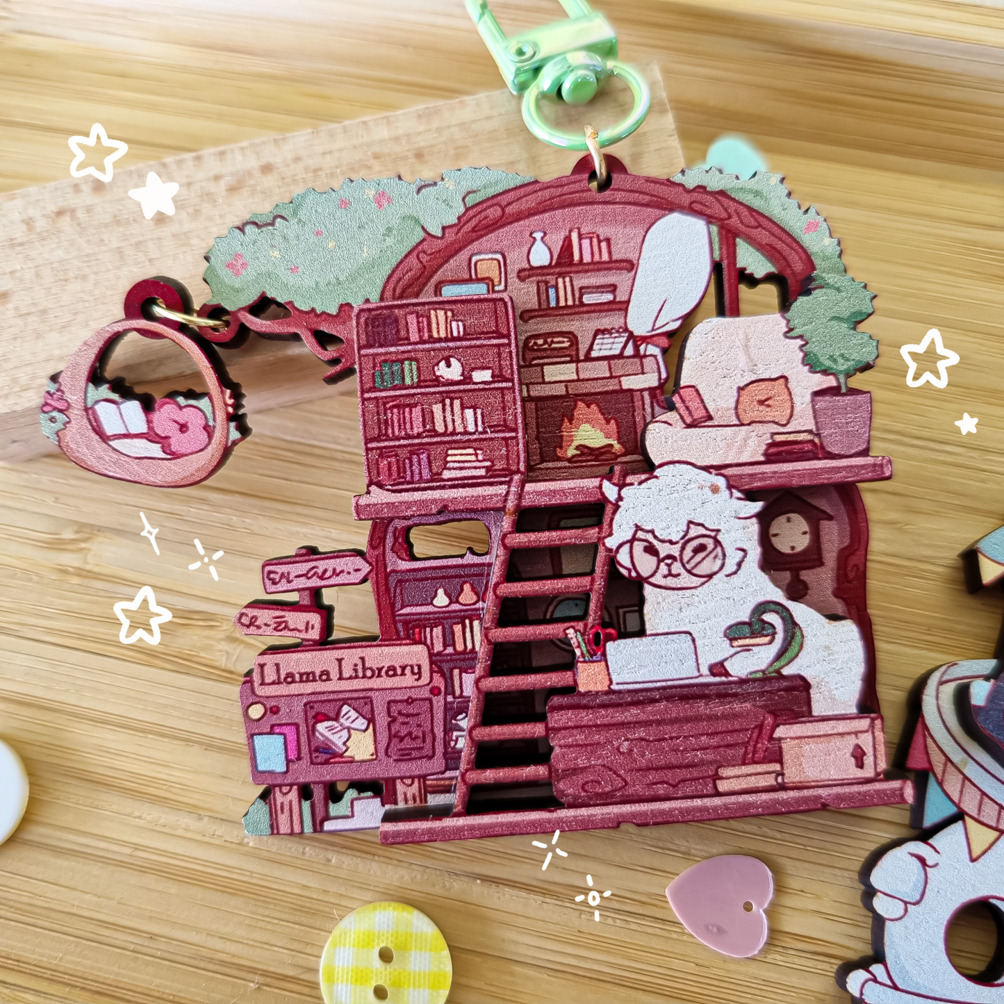 Original Layered Wooden Charm - Animal RPG Town