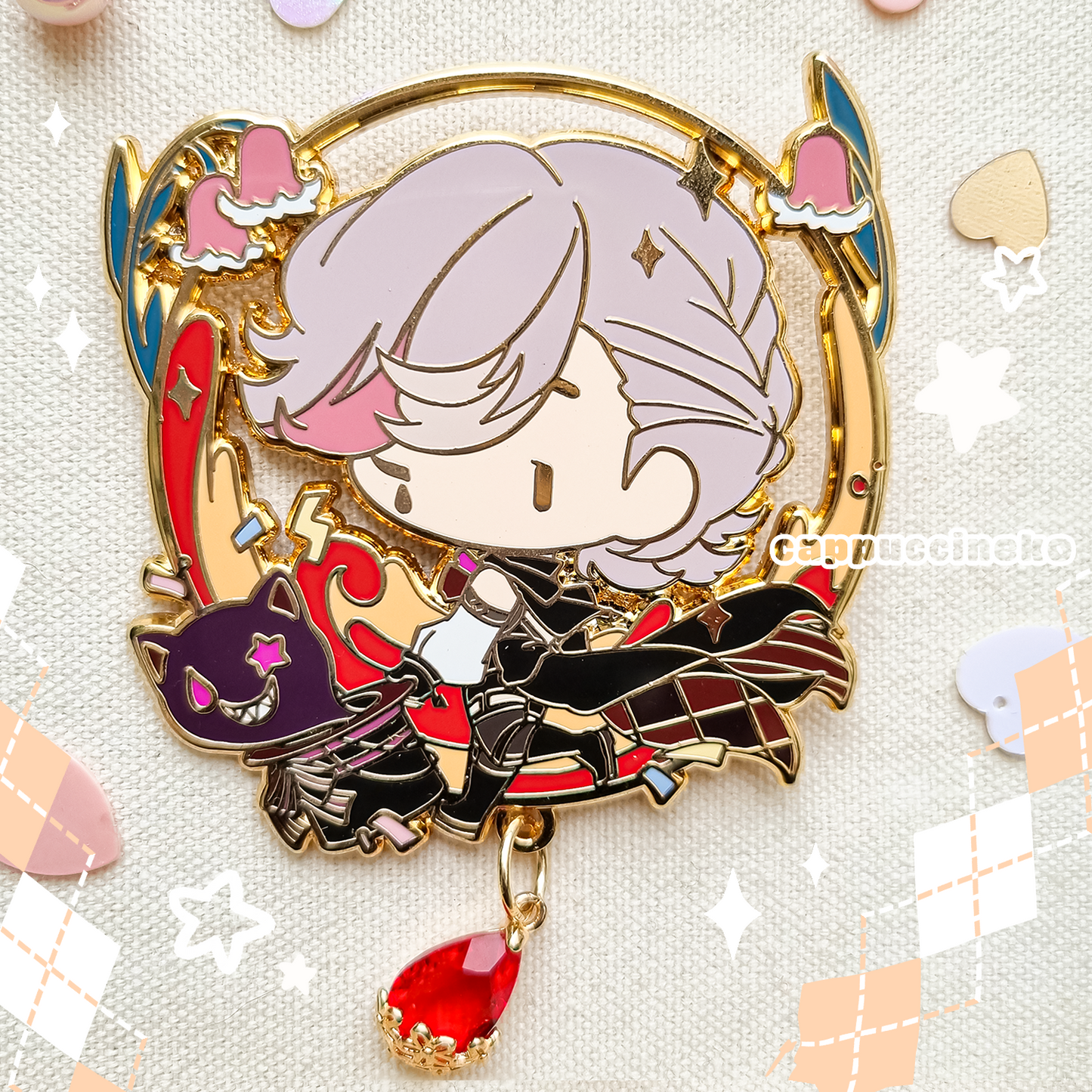 Genshin Impact Enamel Pin (Furina, Lyney, Lynette, Arlecchino)