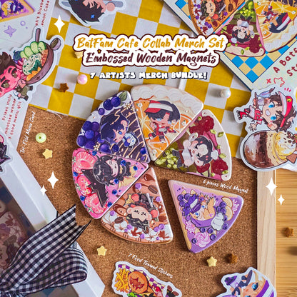 BatFam Cafe Merch Collab Set - Embossed Wooden Magnets