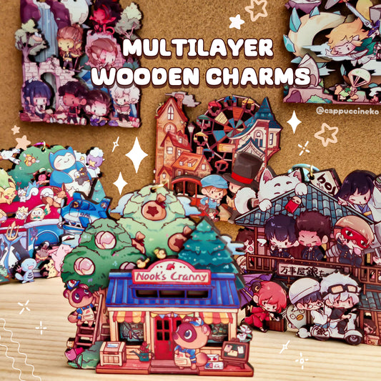 Various Fandom - Layered Wooden Charm