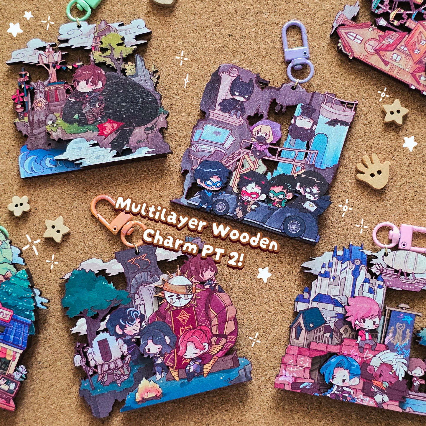 Multilayer Wooden Charm - Various Series Part 2