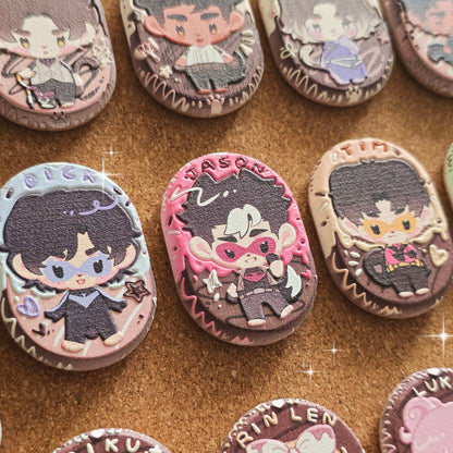 Bat Boys - Cookie Themed Embossed Wooden Pin & Magnet