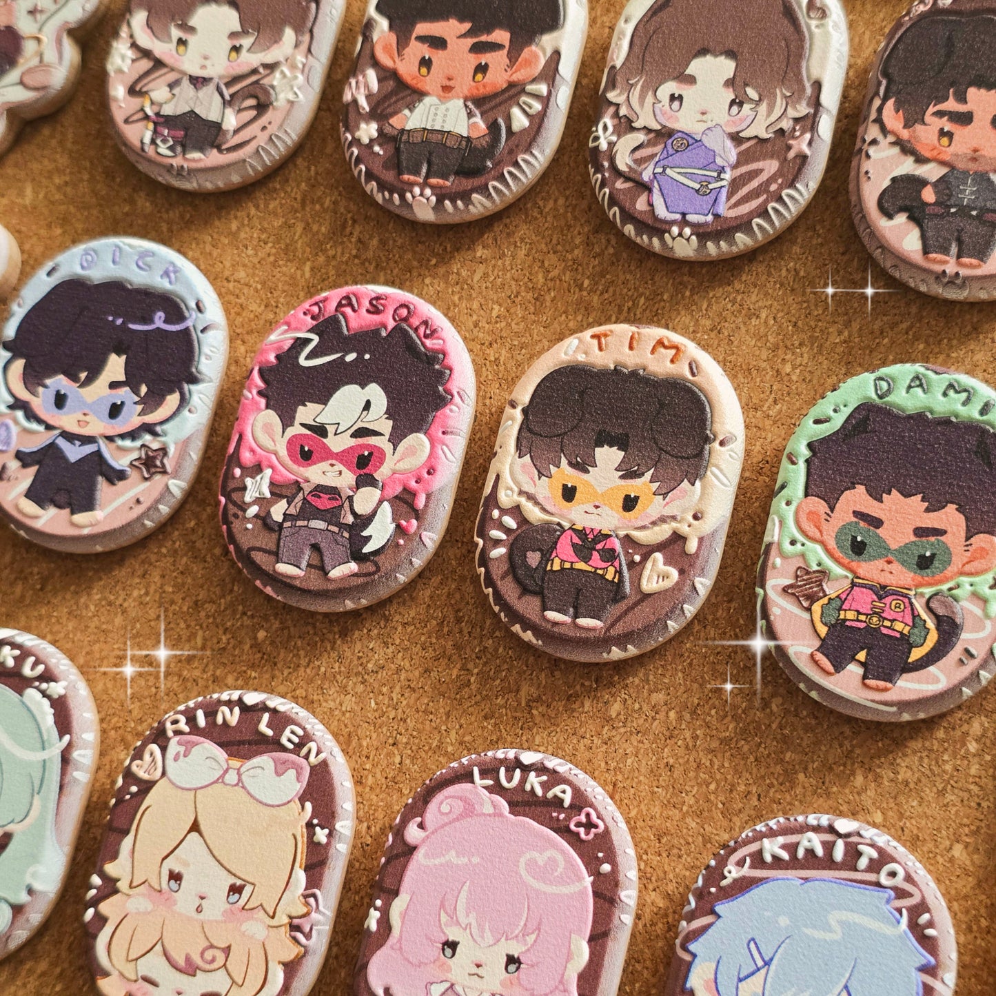 Vocaloid - Cookie Themed Embossed Wooden Pin & Magnet