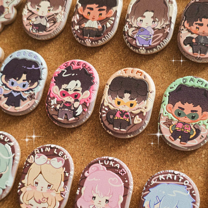 Vocaloid - Cookie Themed Embossed Wooden Pin & Magnet