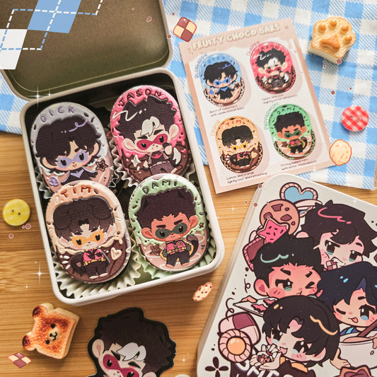 Bat Boys - Cookie Themed Embossed Wooden Pin & Magnet