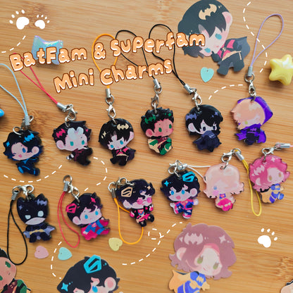 DC Batfam & Superfam - Mini Phone Charms and Stickers