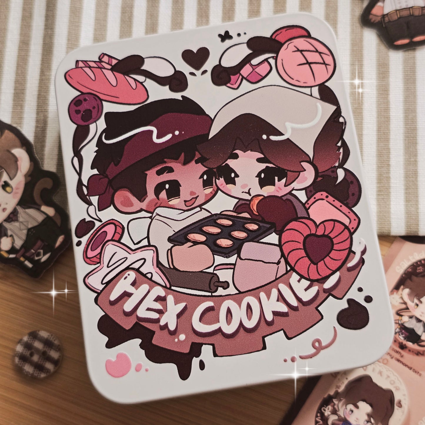 Jayvik - Cookie Themed Embossed Wooden Pin & Magnet