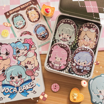 Vocaloid - Cookie Themed Embossed Wooden Pin & Magnet
