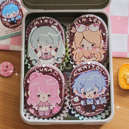 Vocaloid - Cookie Themed Embossed Wooden Pin & Magnet