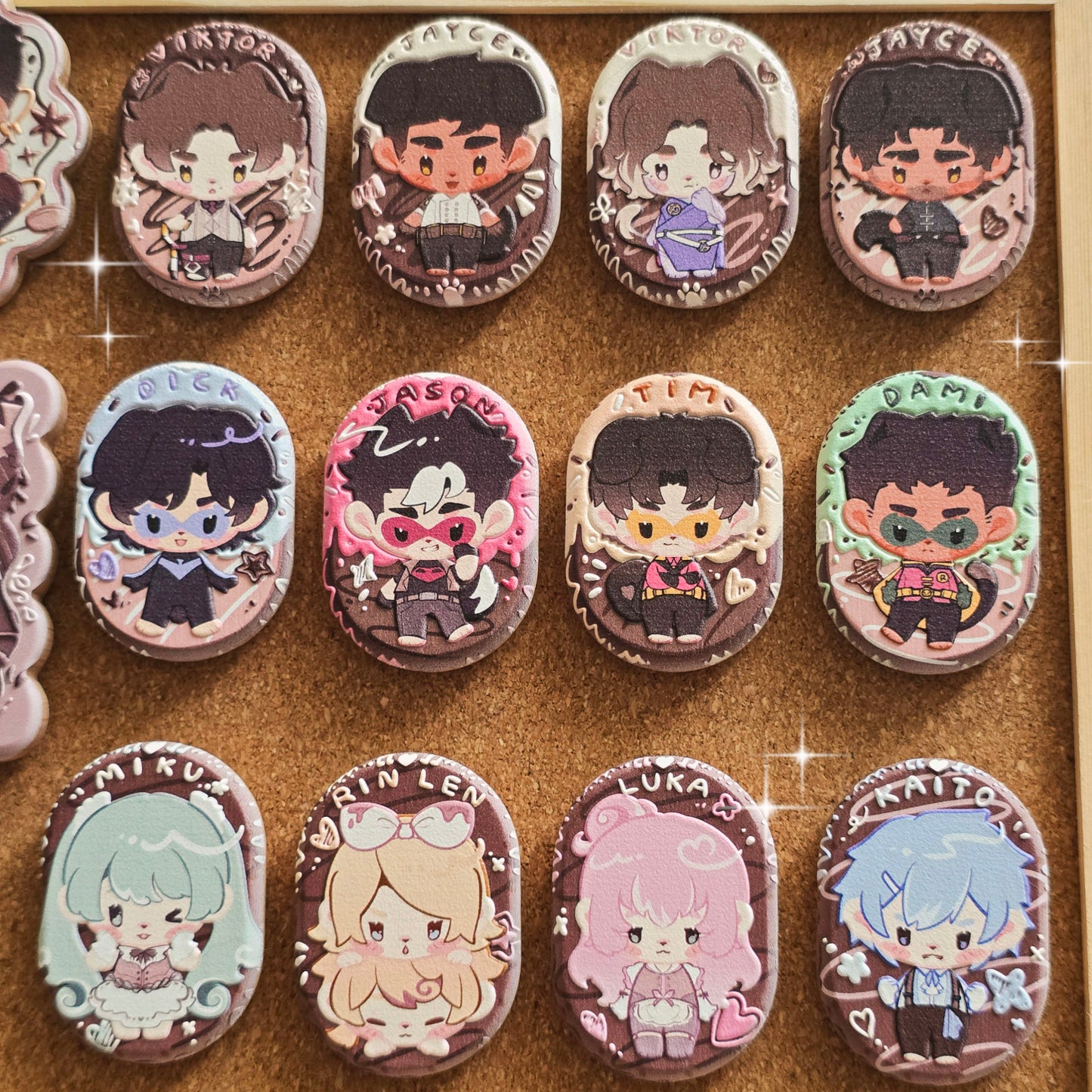 Jayvik - Cookie Themed Embossed Wooden Pin & Magnet