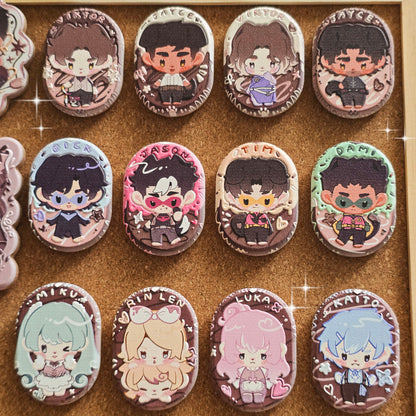 Jayvik - Cookie Themed Embossed Wooden Pin & Magnet