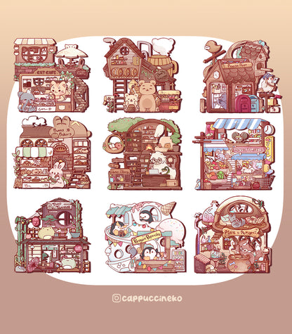Original Layered Wooden Charm - Animal RPG Town