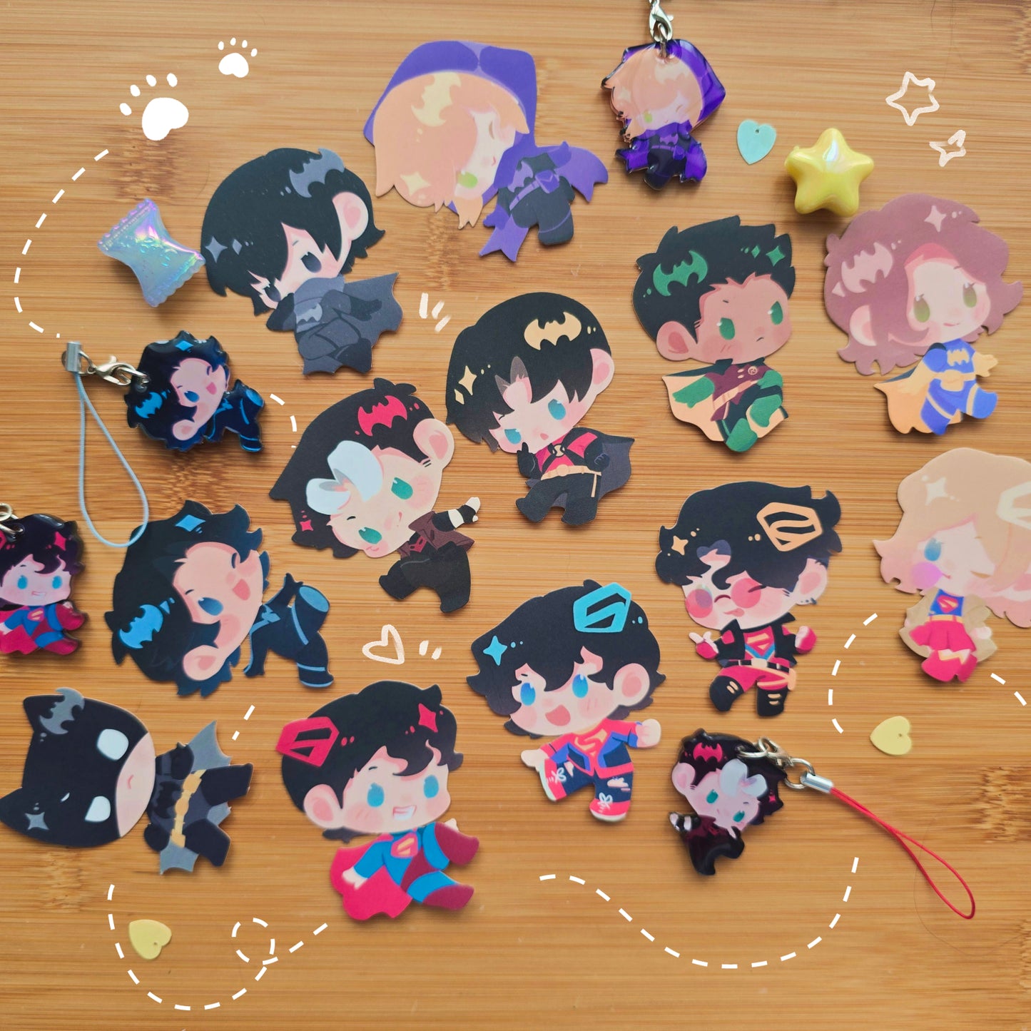 DC Batfam & Superfam - Mini Phone Charms and Stickers