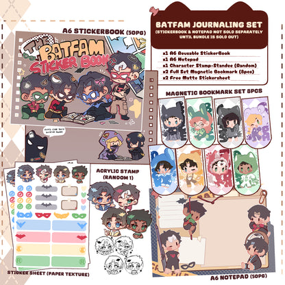 Batfam Sticker Book & Notepad Set