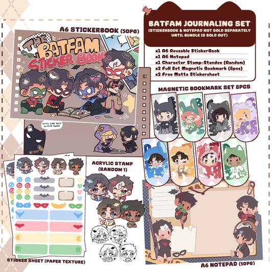 Batfam Sticker Book & Notepad Set