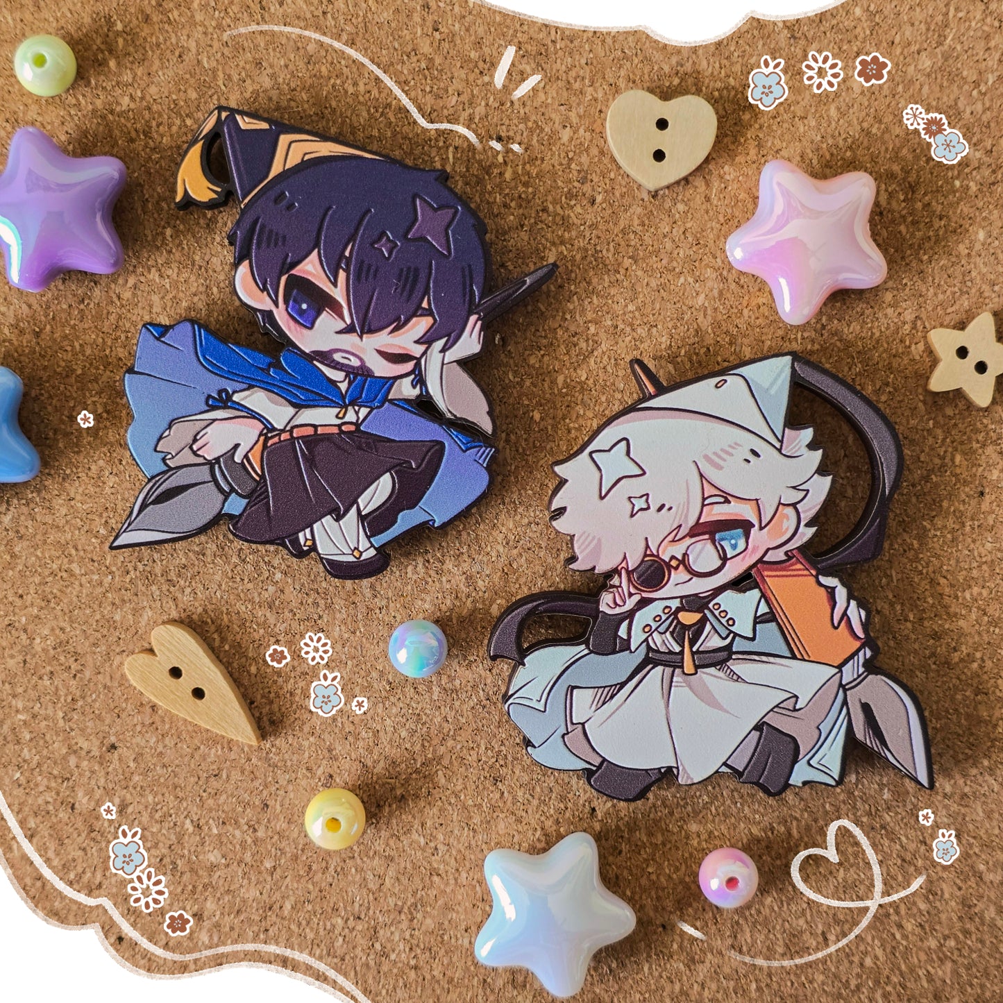 Witch Hat Atelier - Embossed Wood Pin & Magnet
