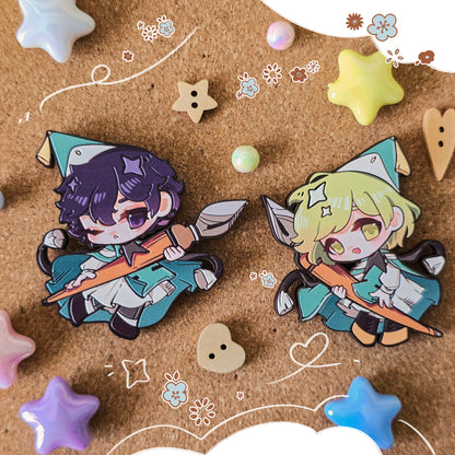 Witch Hat Atelier - Embossed Wood Pin & Magnet
