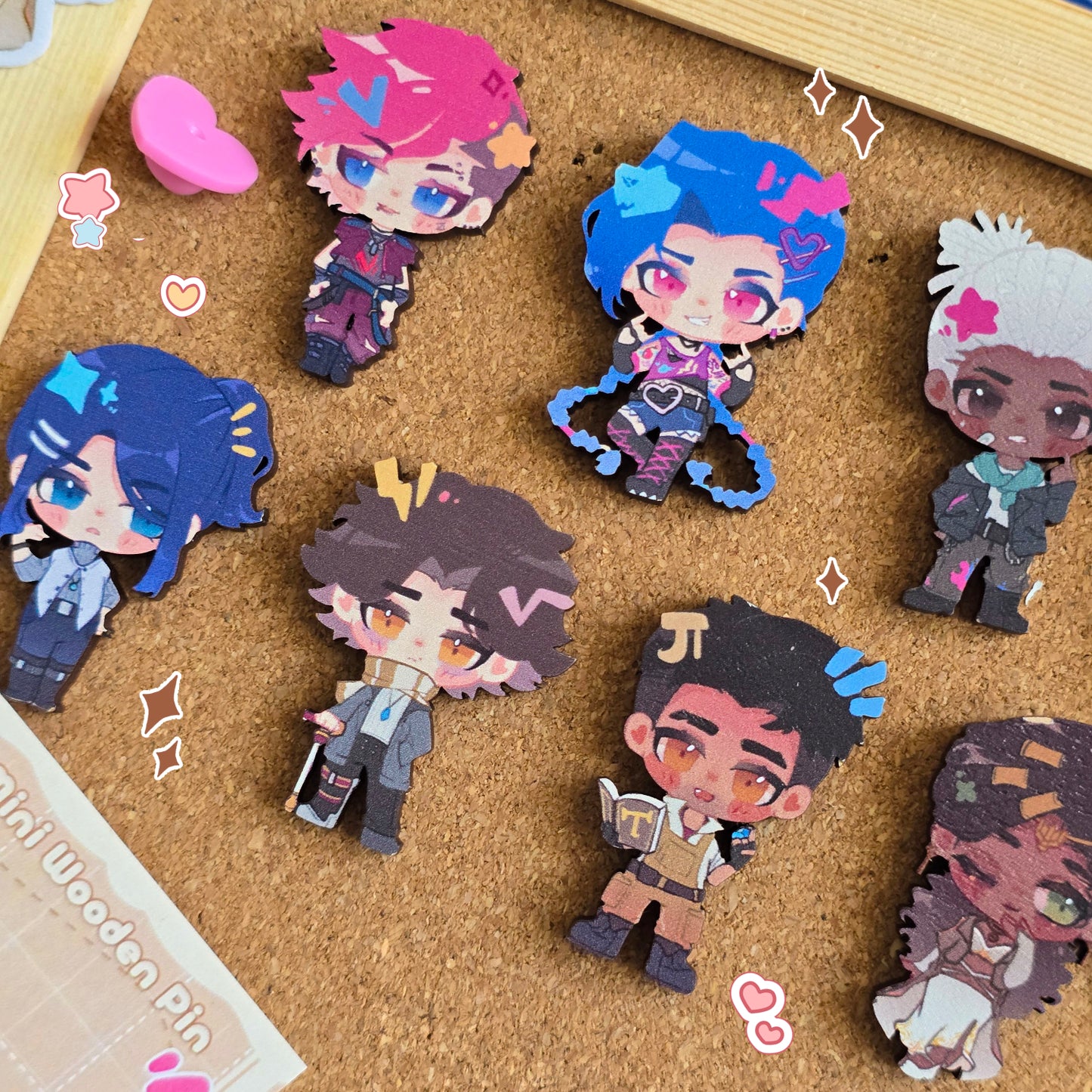 Arcane - Mini Wooden Pin & Glitter Stickers