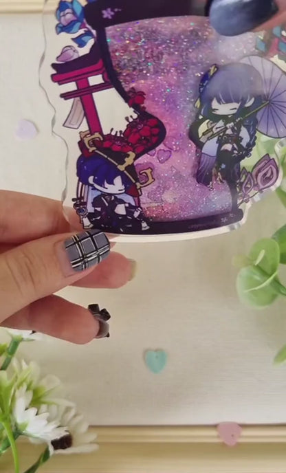 Genshin - Quicksand Shaker Hourglass Charm + Holo Sticker Set